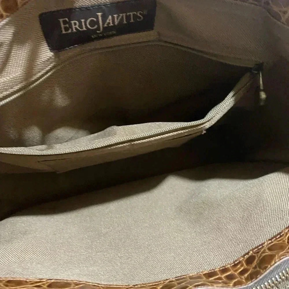 Eric javits brown fibers woven  straw satchel handbag - Picture 12 of 13